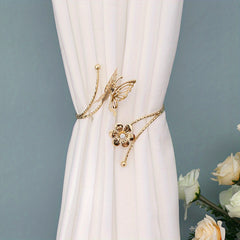 1pc Metal Butterfly Curtain Tiebacks - Decorative Clips for Home Decoration