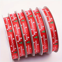 Christmas Gift Wrapping Ribbon Silk Tree Pattern Red Ribbon 866 Inches