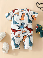 Animal Print Short Sleeve Romper Jumpsuit for Baby Boys and Girls