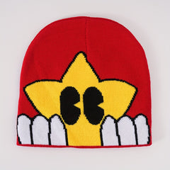 Cartoon Star Jacquard Beanie Candy Lightweight Knitted Skull Cap Unisex