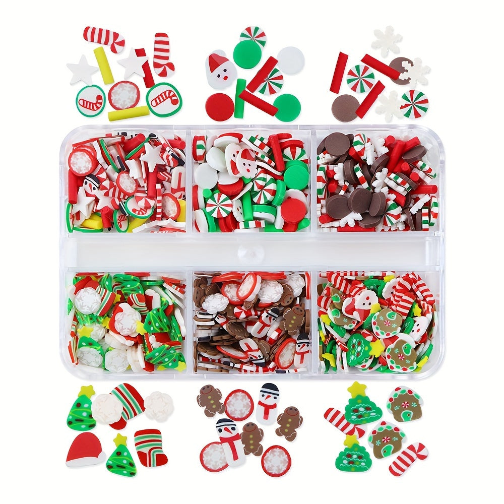 Christmas Clay Slices Resin Mold Filler Snowman Gingerbread Snowflake Shaker Jew