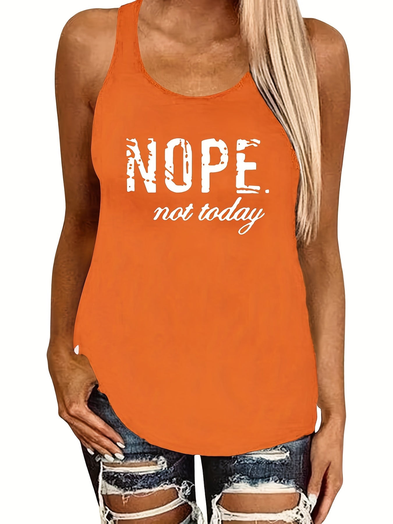 Letter Print Sleeveless Tank Top for Women