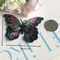 3pcs Butterfly Embroidered Applique Double Layer Sewing Patch for Clothes