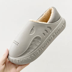 Men's Warm Fleece Slippers Non-slip Waterproof Indoor Outdoor Bedroom