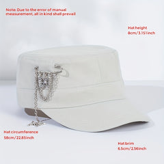 Butterfly Brooch Baseball Cap Solid Flat Hat Y2K Sun Hats Women