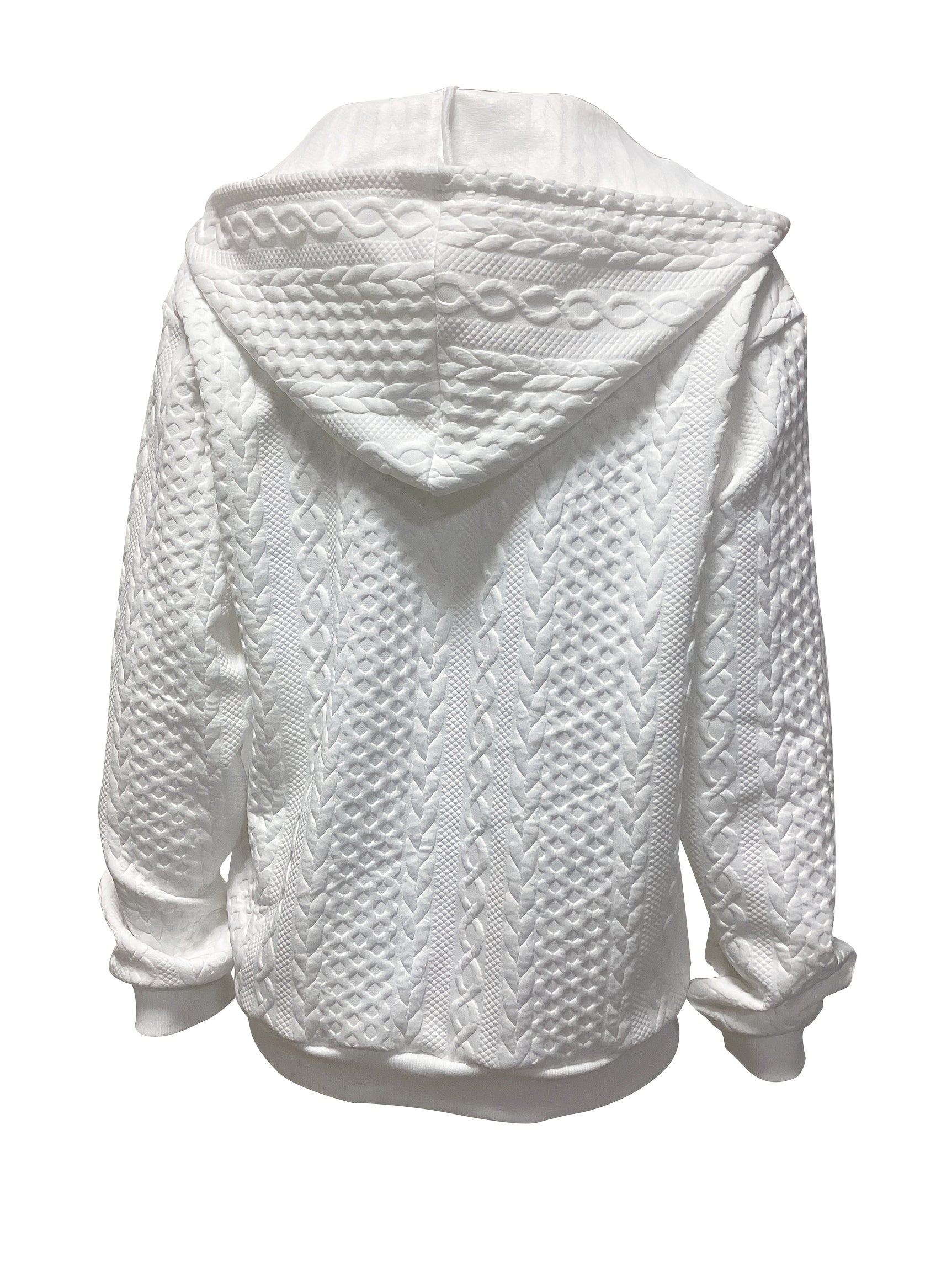 Solid Zip Up Hoodie Casual Long Sleeve Drawstring Hoodies