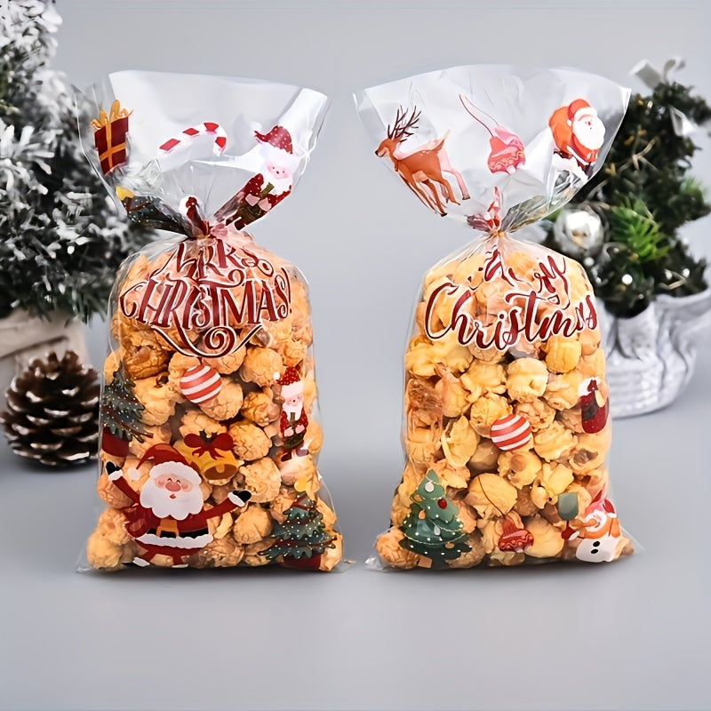 50pcs Christmas Candy Packaging Bag Small Gift DIY Baking Food Bag