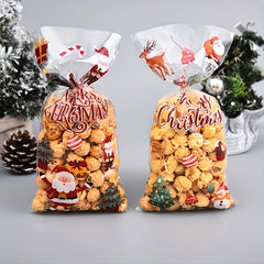 50pcs Christmas Candy Packaging Bag Small Gift DIY Baking Food Bag