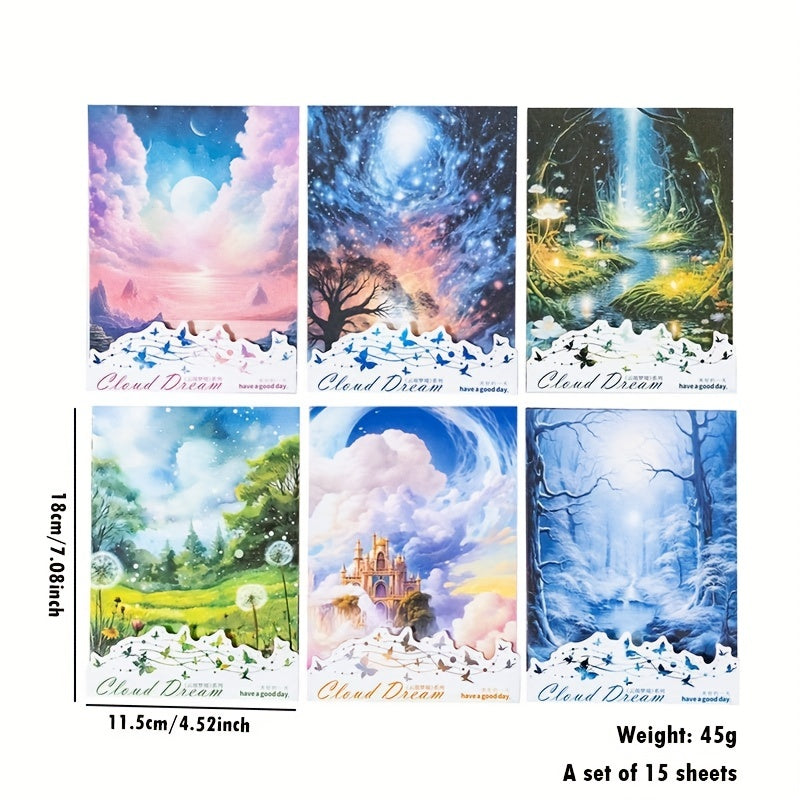Fun & Creative Cloud Dream Landscape Journal Stickers