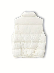 Women's Lightweight Sleeveless Puffer Jacket Stand Collar Warm Vest