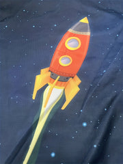 Boy's Galaxy & Rocket Graphic Hoodie Stretch 3D Print Hooded Sweatshirt