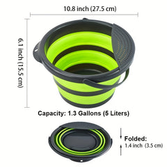 Portable 5L Water Bucket for Camping and Picnics - Foldable and Lightweight