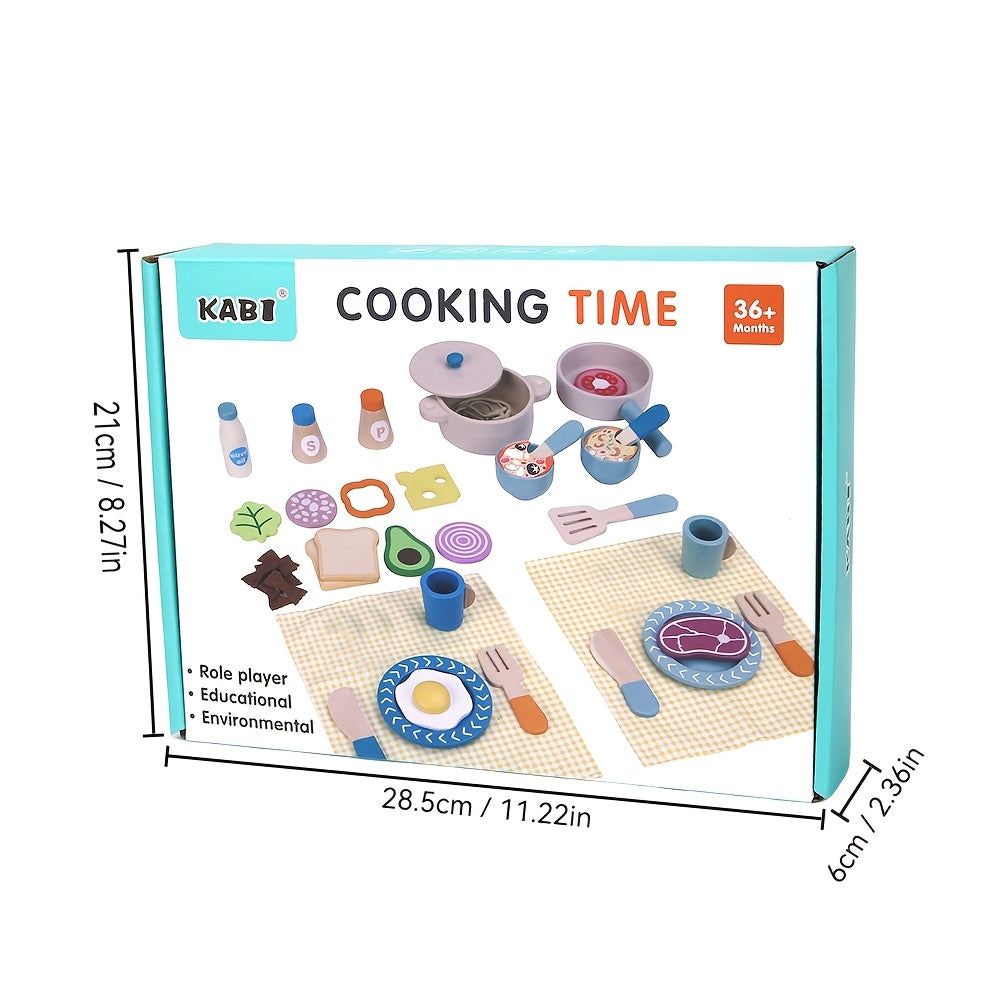 Kids Play Kitchen Set Wooden Educational Toy for Boys and Girls