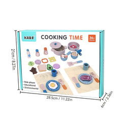 Kids Play Kitchen Set Wooden Educational Toy for Boys and Girls