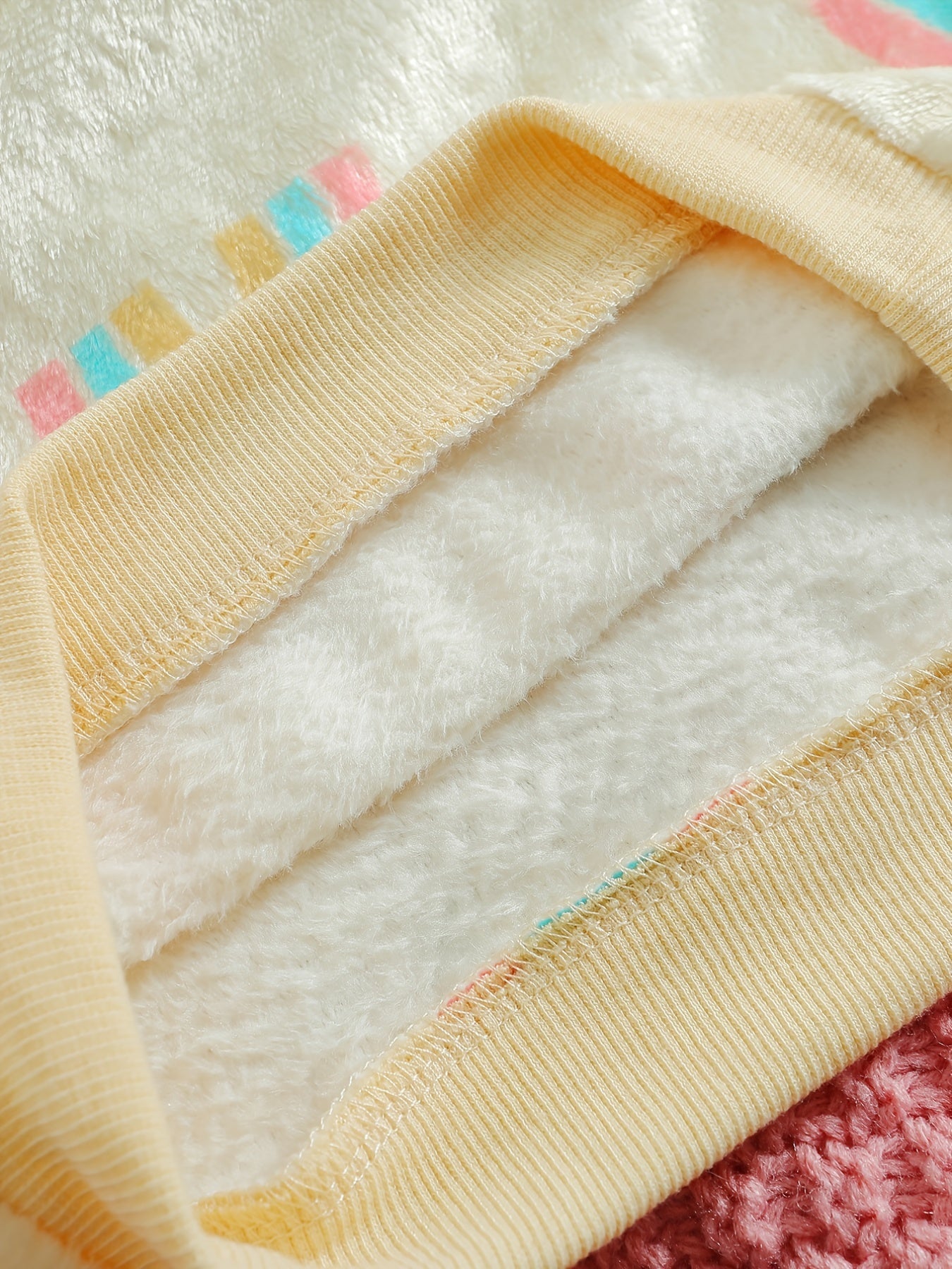 Baby Girls Rainbow Striped Ribbed Pullover Blouse Long Sleeve Warm Top