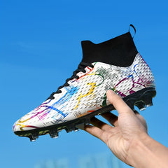 Kid's High Top Non Slip Football Cleat Spikes Soccer Shoes
