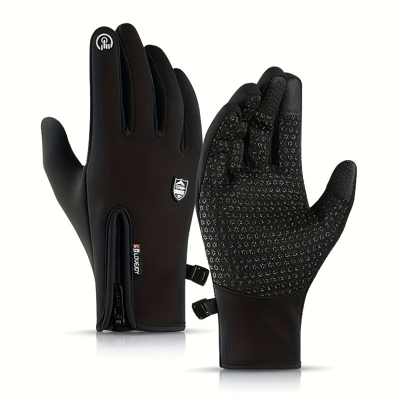 Outdoor Windproof Non-slip Gloves Plus Velvet Warm Touch Screen Gloves