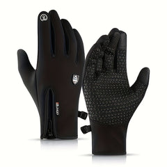 Outdoor Windproof Non-slip Gloves Plus Velvet Warm Touch Screen Gloves