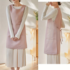 Adjustable Dress Style Apron with Pockets for Chef Gardening Cooking Baking