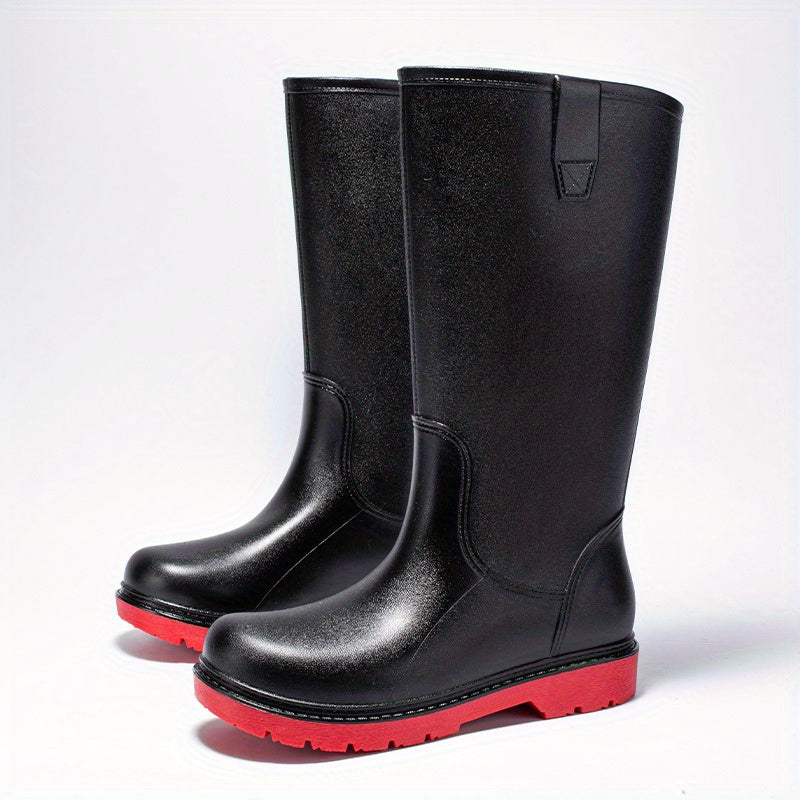 Men's High Top Rain Boots Waterproof Non slip Galoshes