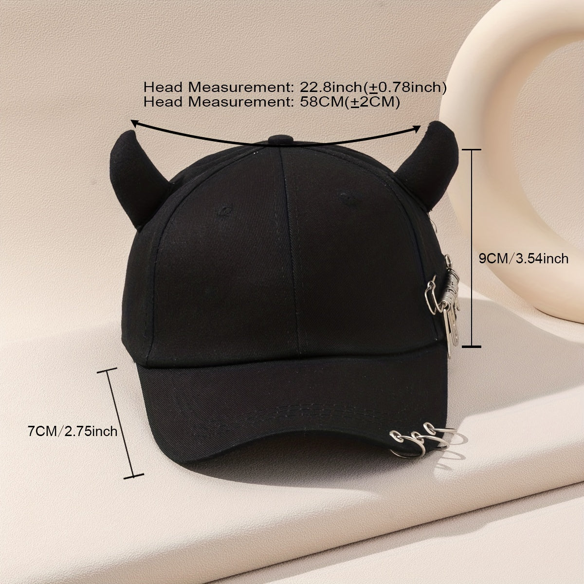 Casual Hip Hop Horn Baseball Cap for Men and Women