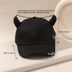 Casual Hip Hop Horn Baseball Cap for Men and Women