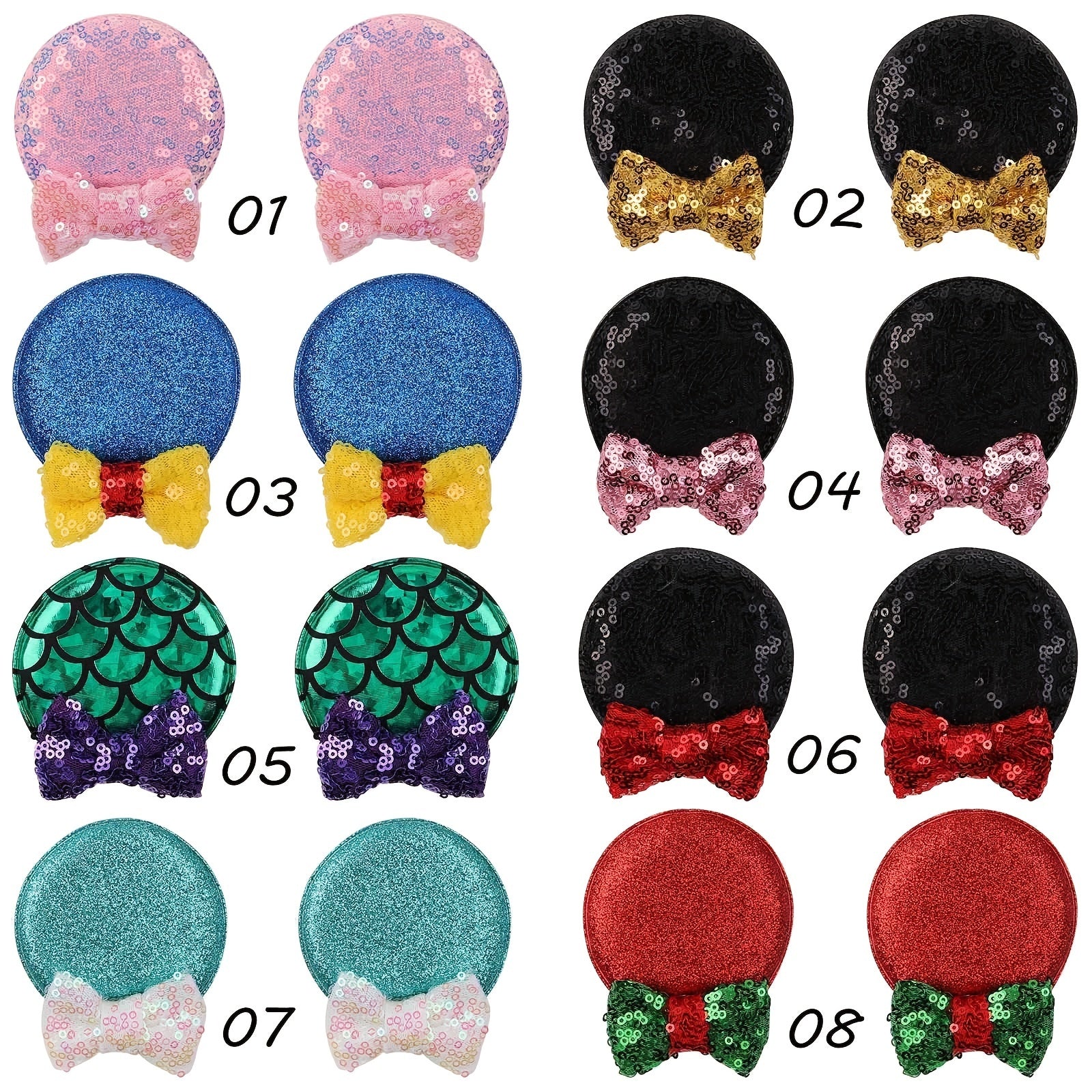 Colorful Bows Hair Clip Set for Kids Parties