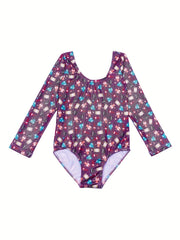 Girl's Polka Dot Gymnastics Suit One Piece Outfit