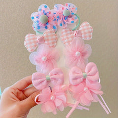 10pcs Flower Bow Hair Clips for Baby Girls