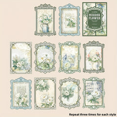 30pcs Mirror Flower Collage Cards Background Paper for DIY Junk Journal