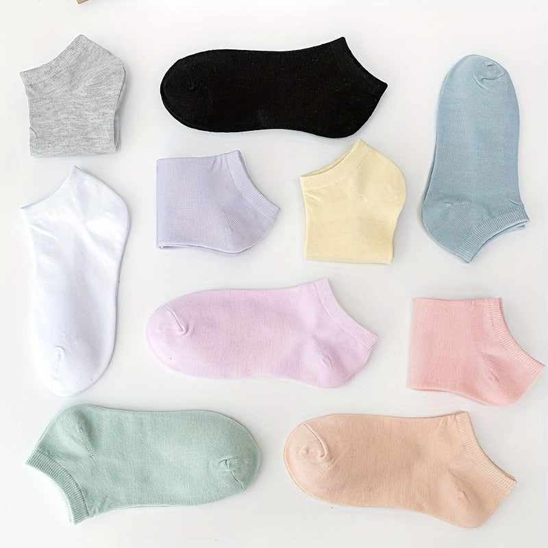 10 Pairs Girls Cotton Short Ankle Socks Breathable Anti-slip Summer Spring