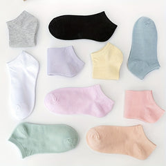 10 Pairs Girls Cotton Short Ankle Socks Breathable Anti-slip Summer Spring