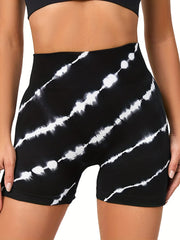 Tie Dye Striped Yoga Sports Shorts Women's Activewear