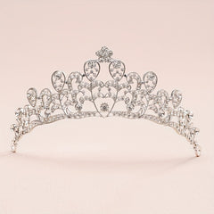 Baroque Style Rhinestone Wedding Tiara for Women