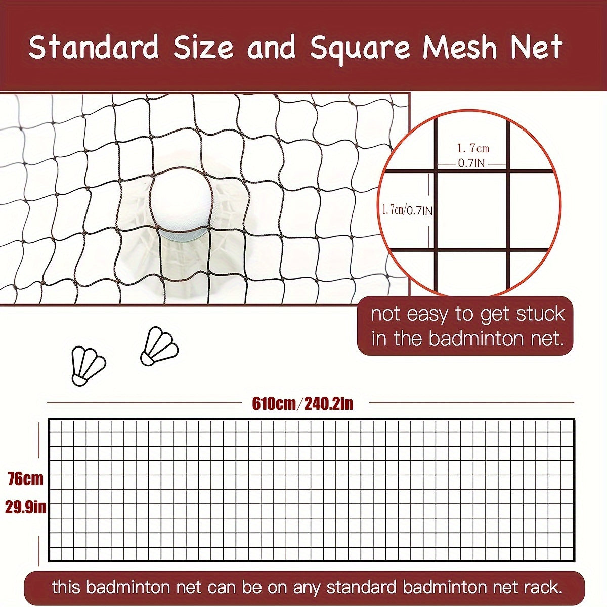 Sports Classic Waterproof Badminton Replacement Net