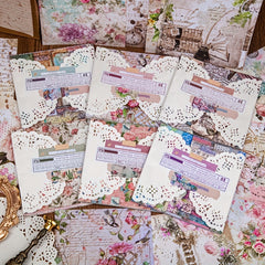 40 Sheets Vintage Lace Scrapbook Paper, Non-Sticky Square Background Paper