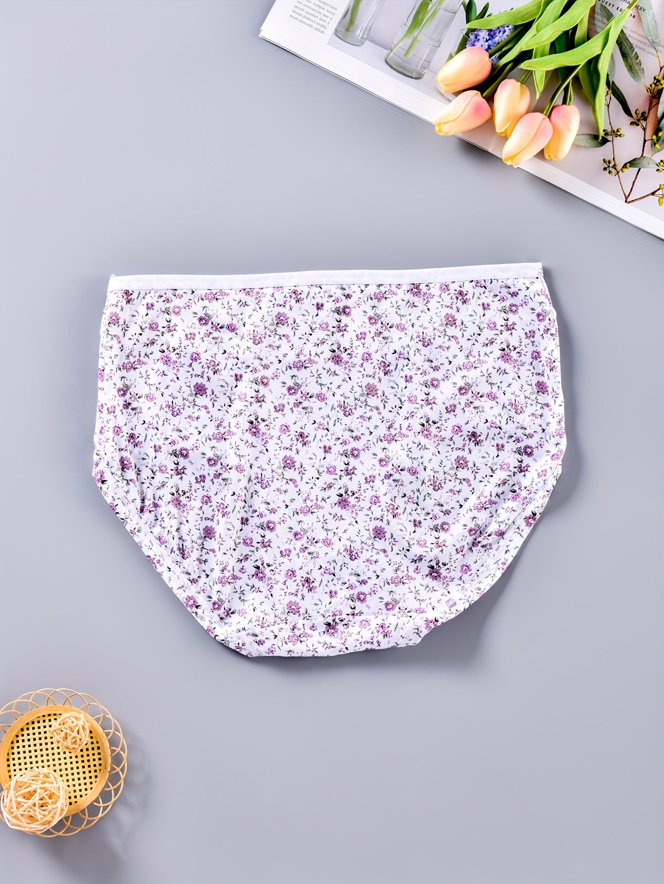 5 Pack Plus Size Panties Set High Waisted Soft B