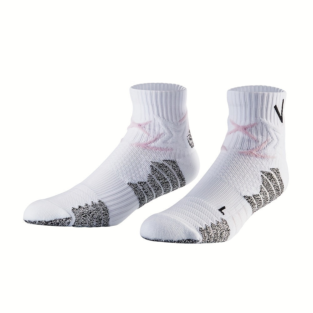 Veidoorn 1 Pair Basketball Crew Socks Anti Slip Sweat Absorbing