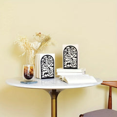 Rose Metal Bookends Desktop Storage Bookshelves