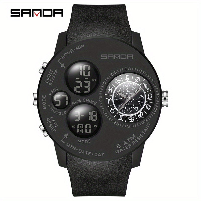 SANDA Large Dial Boy's Watch Waterproof Sports Watch