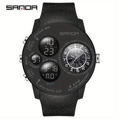 SANDA Large Dial Boy's Watch Waterproof Sports Watch