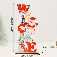 Wooden Christmas Ornament Painted Letters DIY Decor