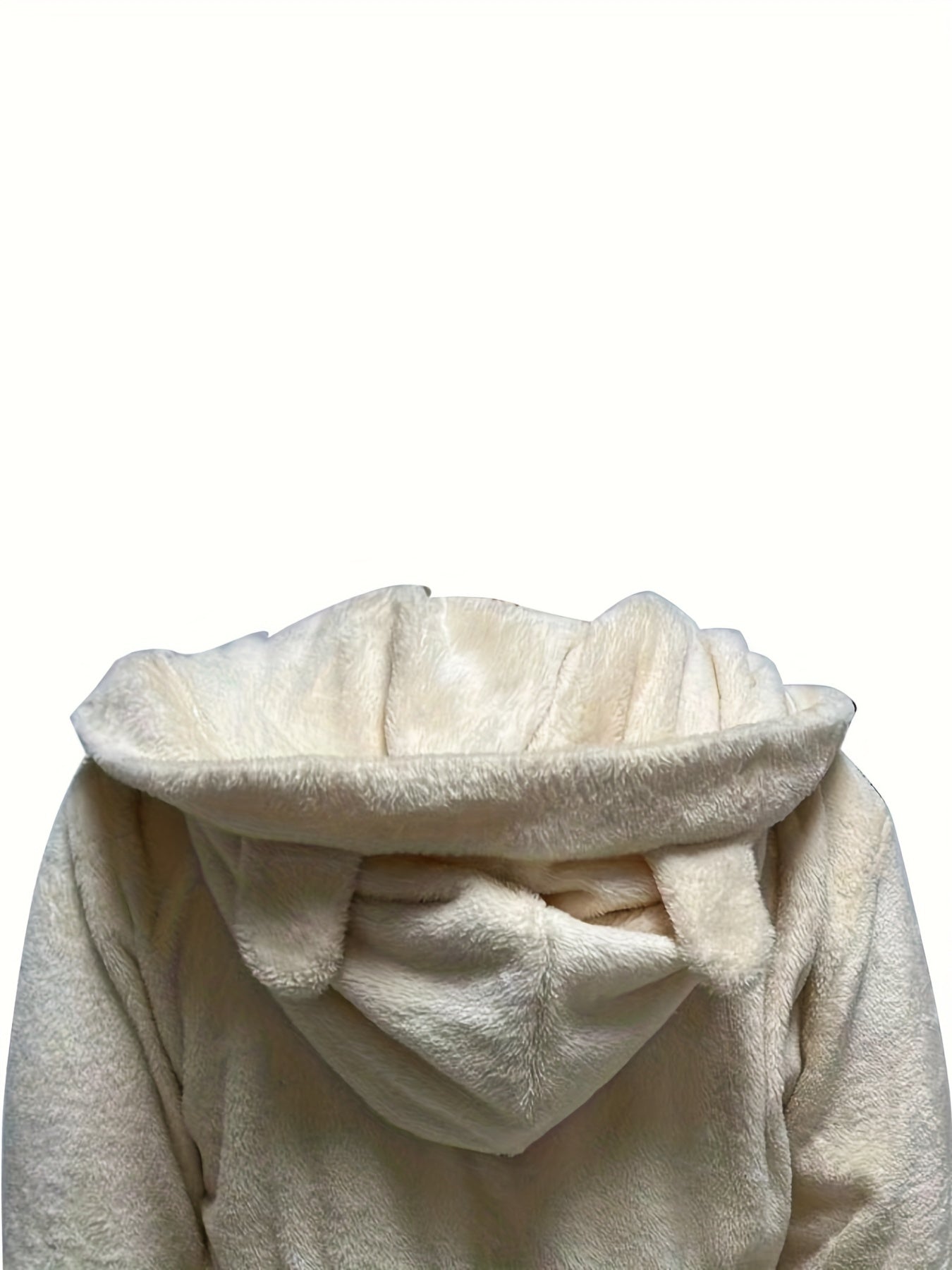 3D Ear Hooded Flannel Robe with Pockets