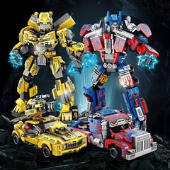 2-in-1 Transforming Robot Toy with Articulated Joints & Wheels