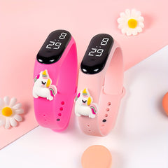 2pcs LED Unicorn Pattern Kids Electronic Watch