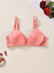 Textured Solid Push Up Bra - Women's Lingerie