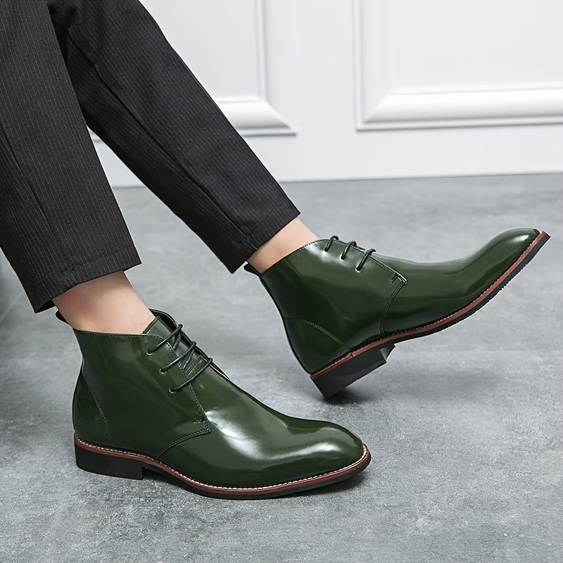 Men's Oxford Boots Microfiber Ankle Boots High Top Dress Shoes