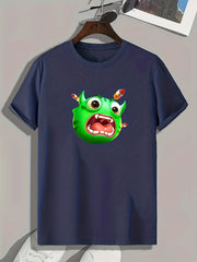 Monster Pattern Print Men's Sports T-shirt - Outdoor Wear