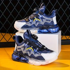 Boy's Rotating Buckle Basketball Shoes Non Slip Sneakers