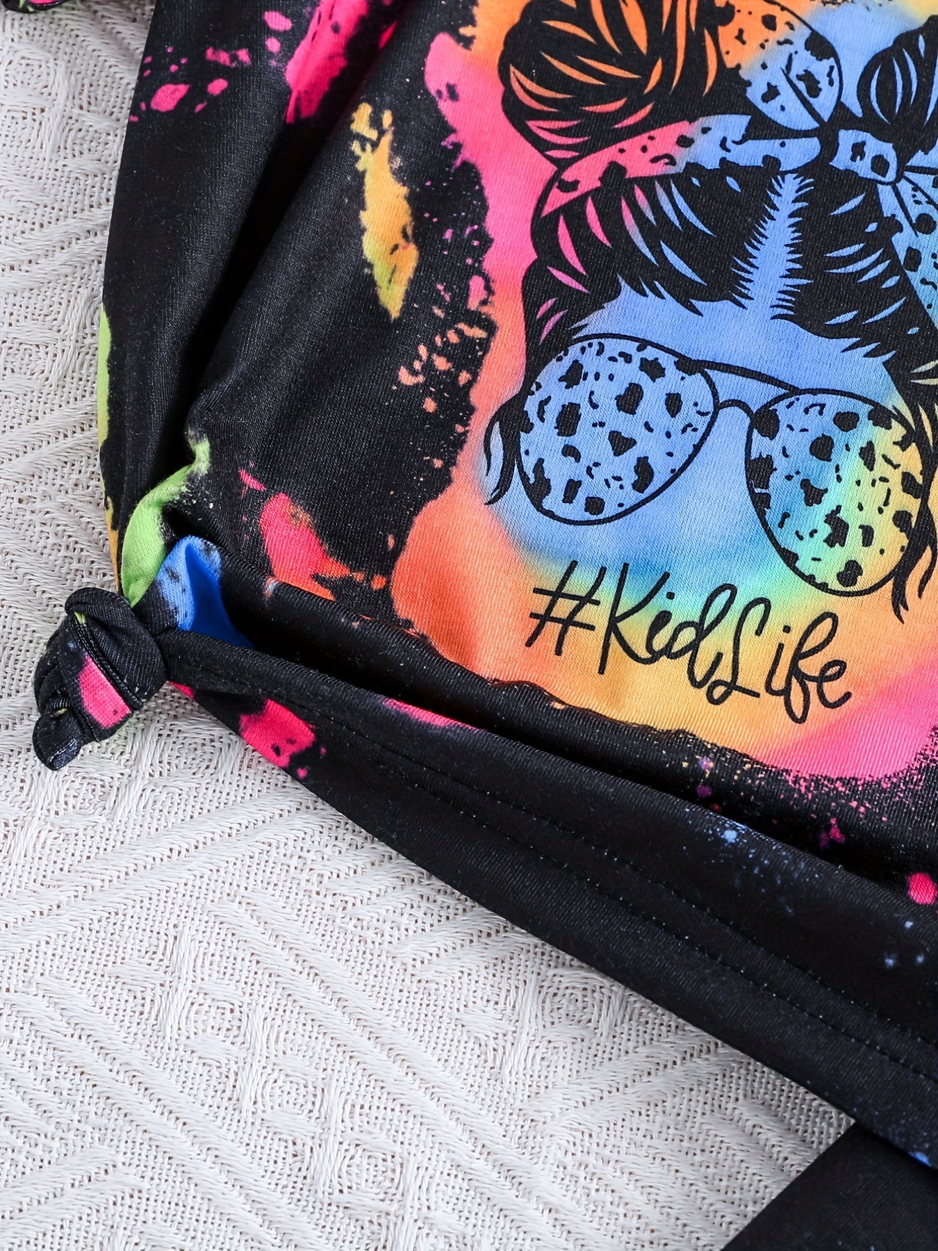 Kids Fluorescent Graphic T shirt & Short Set For Summer
